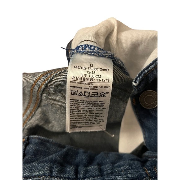 Gap Boys Size 12 Original Relaxed Fit Straight Leg Blue Denim Jeans - Picture 3 of 4
